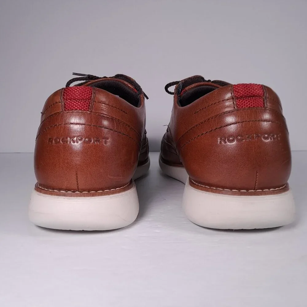 Rockport Total Motion Sport Wingtip Shoes Men 10.5 Brown Leather Oxford CH2508